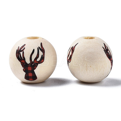 Unfinished Natural Wood European Beads WOOD-S057-033-1