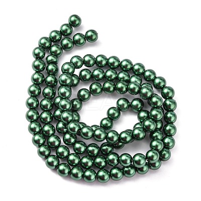 Baking Paint Pearlized Glass Pearl Round Bead Strands HY-Q330-8mm-M-1