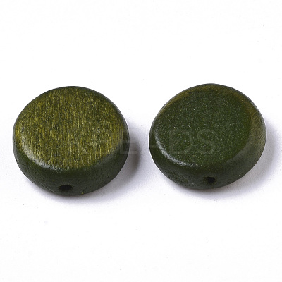 Painted Natural Wood Beads WOOD-R265-11C-1