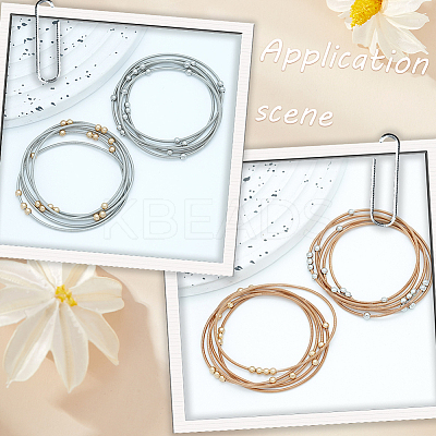 16Pcs Stainless Steel Satellite Chains Stretch Bracelet for Women BJEW-SP0001-16B-1