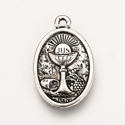 Tibetan Style Alloy Pendants TIBE-Q078-06AS-RS-1