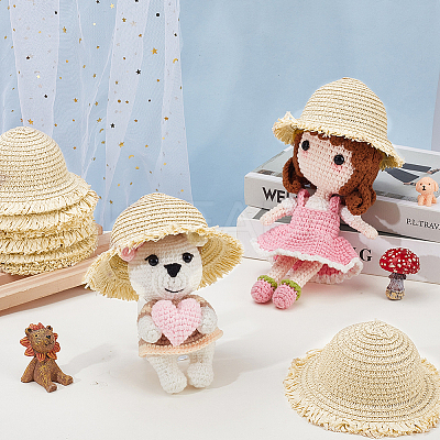 Doll Straw Hat DIY-WH0504-827A-1