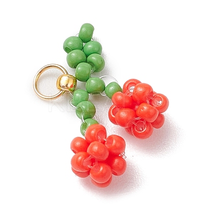 Glass Seed Beaded Pendants PALLOY-MZ00485-1