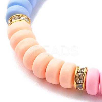 Handmade Polymer Clay Beads Stretch Bracelet for Kid BJEW-JB06870-1