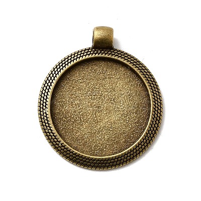 Vintage Tibetan Style Alloy Pendant Cabochon Bezel Settings TIBEP-M018-102AB-NF-1