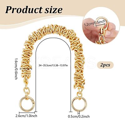 Zinc Alloy Twisted Ring Chain Bag Handles FIND-WH0436-47G-1