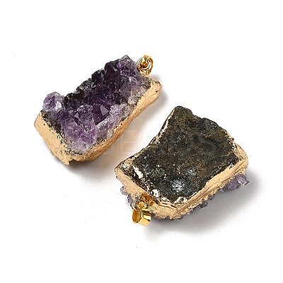 Raw Rough Natural Amethyst Pendants G-H084-10G-1