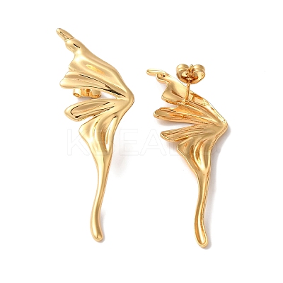 Wing Ion Plating(IP) 304 Stainless Steel Stud Earrings for Women EJEW-L287-003G-1