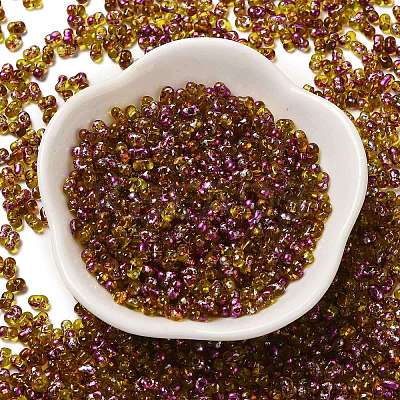 Spray Painted Glass Seed Beads SEED-F005-04A-01-1