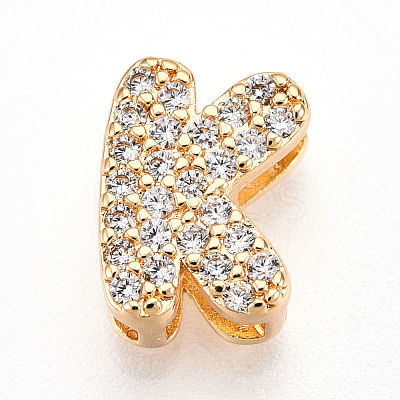 Brass Micro Pave Cubic Zirconia Charms KK-N254-217G-K-1
