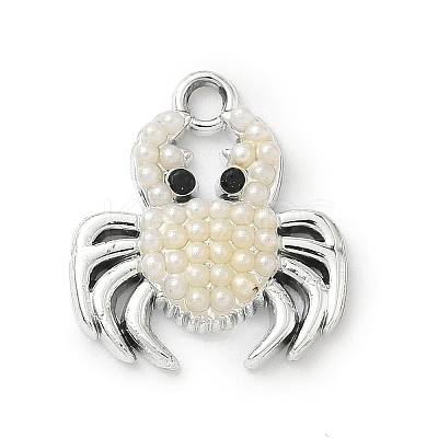 Plastic Imitation Pearl Pendants PALLOY-P313-10A-P-1