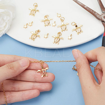 30Pcs 2 Sytles Rack Plating Brass Pendants KK-AR0003-10-1