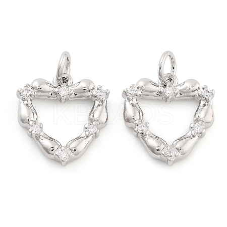 Rack Plating Brass & Cubic Zirconia Pendants KK-S371-05P-1