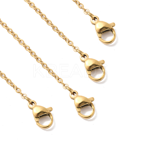 4Pcs 304 Stainless Steel Cable Chain Necklace Making STAS-FS0001-81G-1
