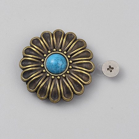Chrysanthemum Alloy with Resin Decorative Rivets BUTT-TAC0008-09C-1