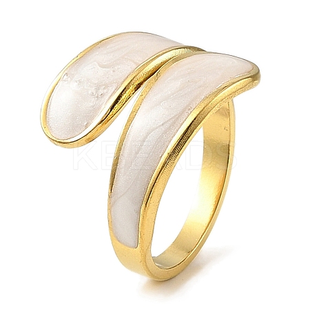 Ion Plating(IP) 304 Stainless Steel Open Cuff Ring for Women RJEW-F166-14G-01-1