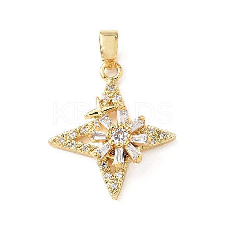 Brass Micro Pave Cubic Zirconia Rotating Pendants LS-KK-M323-01B-G-1