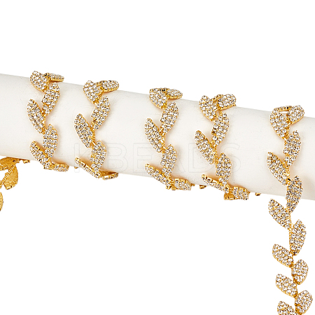 Glass Crystal Rhinestone Chains FIND-WH0126-706G-1