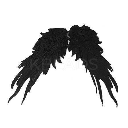 Angel Wing Polyester Embroidery Lace Appliques DIY-WH0034-41A-1
