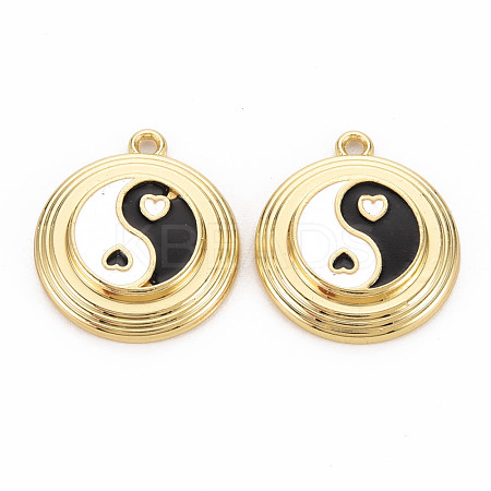 Rack Plating Light Gold Alloy Enamel Pendants ENAM-Q444-012C-RS-1