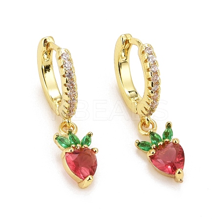 Rack Plating Brass Micro Pave Cubic Zirconia Huggie Hoop Earrings EJEW-F278-11G-1