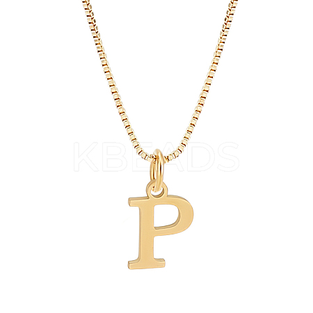 1pc 304 Stainless Steel Letter Pendant Necklaces NJEW-LP0001-38P-G-1