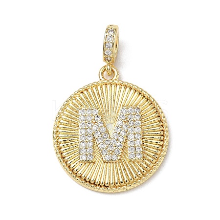 Brass Micro Pave Clear Cubic Zirconia Pendants KK-L253-17G-M-1