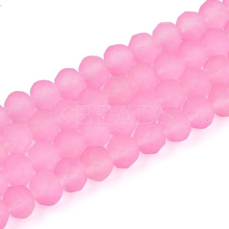 Baking Paint Frosted Glass Beads Strands FGLA-N003-6mm-05-1