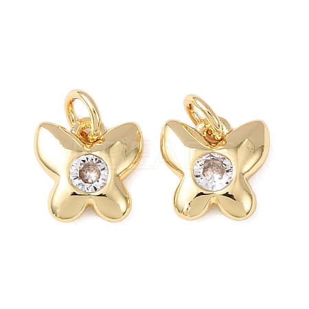 Brass Micro Pave Cubic Zirconia Pendants KK-C143-36A-G-1