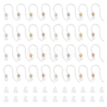 120Pcs 4 Color Eco-Friendly Plastic Earring Hooks STAS-DC0004-39-1