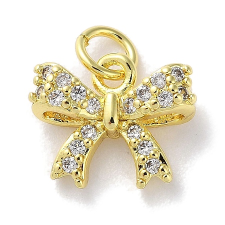 Rack Plating Brass Micro Pave Clear Cubic Zirconia Pendants KK-Z039-11G-1