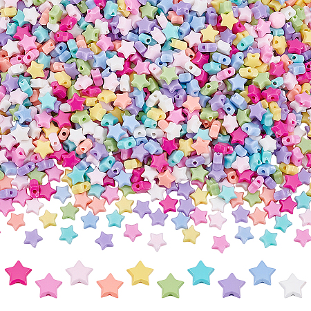 1000Pcs Opaque Acrylic Beads MACR-ME0001-02-1