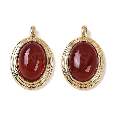Natural Carnelian(Dyed & Heated) Pendants KK-P283-54G-01-1