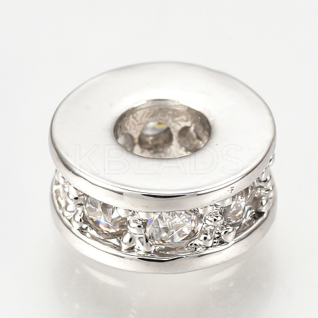 Brass Micro Pave Cubic Zirconia Beads ZIRC-Q013-137P-1