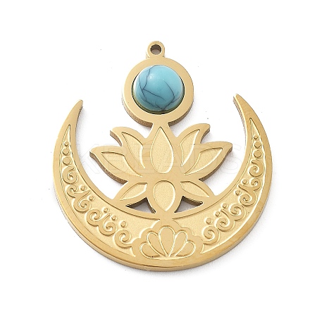 Synthetic Turquoise Pendants LS-STAS-I327-18G-1