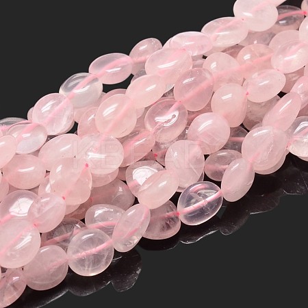 Natural Rose Quartz Nuggets Beads Strands G-J336-24-1