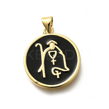 Brass Enamel Pendants KK-P295-02G-01-1