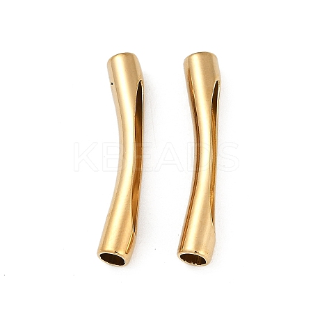 Ion Plating(IP) 202 Stainless Steel Curved Tube Beads STAS-Q336-08A-G-1