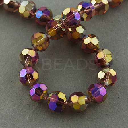 Electroplate Glass Beads Strands EGLA-R016-6mm-13-1