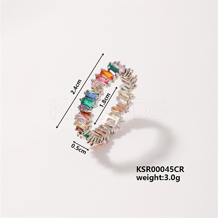 Fashionable Brass Rectangle Finger Rings for Unisex KE6050-2-1