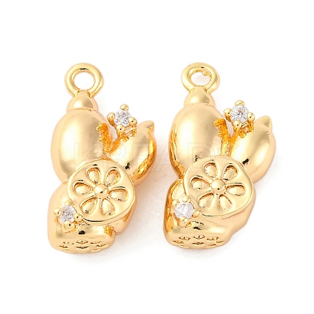 Brass Rhinestone Pendants KK-E793-18G-1