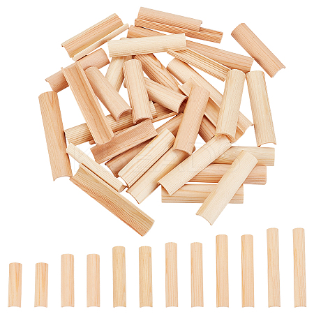 40Pcs 6 Style Pinewood Wooden Holder DIY-OC0010-15-1