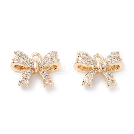 Rack Plating Brass Micro Pave Cubic Zirconia Charms X-ZIRC-C026-02LG-1