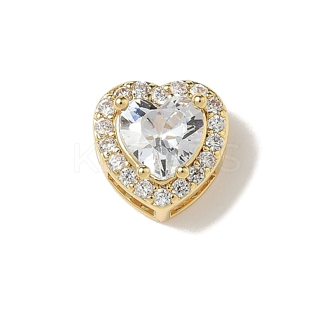 Brass Micro Pave Cubic Zirconia Beads KK-I276-46G-09-1