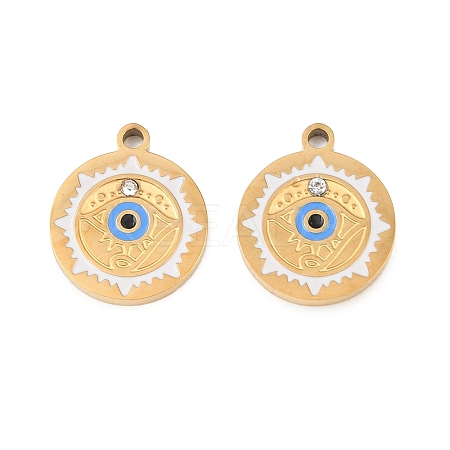 304 Stainless Steel Enamel Pendants STAS-Z190-06G-03-1