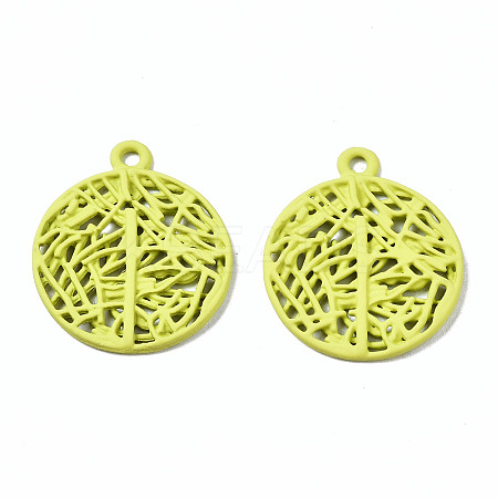 Spray Painted Alloy Pendants PALLOY-Q434-010F-NR-1