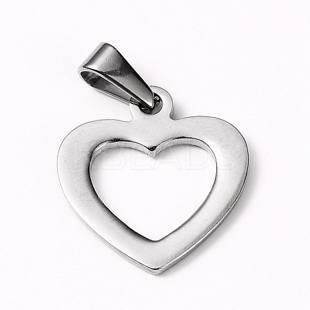 Tarnish Resistant 304 Stainless Steel Open Heart Pendants STAS-I127-030P-1