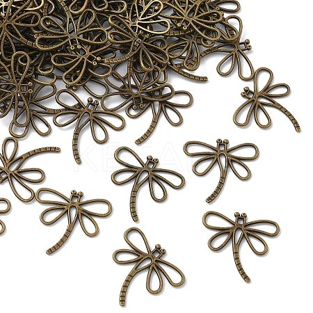 Dragonfly Tibetan Style Alloy Pendants TIBEP-R344-16AB-FF-1