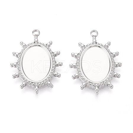 Non-Tarnish 304 Stainless Steel Pendant Cabochon Settings STAS-T065-90P-1