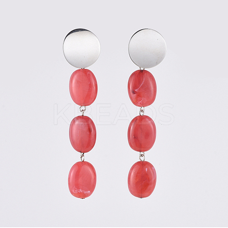 Acrylic Imitation Gemstone Dangle Earrings EJEW-JE03598-01-1